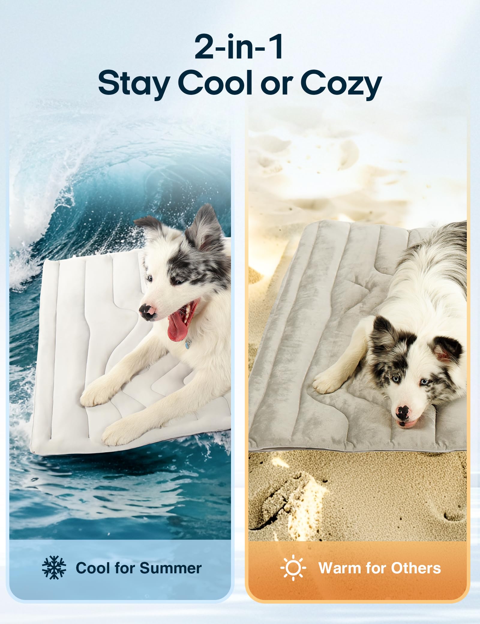 Zonli Dog Cooling Mat, 36' X 23' Medium, Reversible Cooling Pad For Dogs & Cats (Cool & Warm), Durable & Machine Washable, Pet